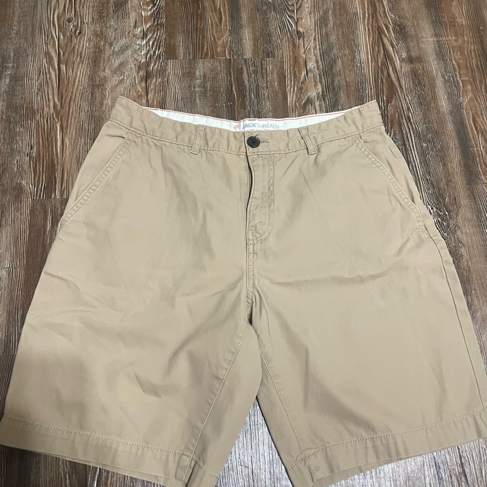 JACK THREADS Mens Walk Walking Chino Shorts Zip Fly 4-Pocket Waist 30 tan